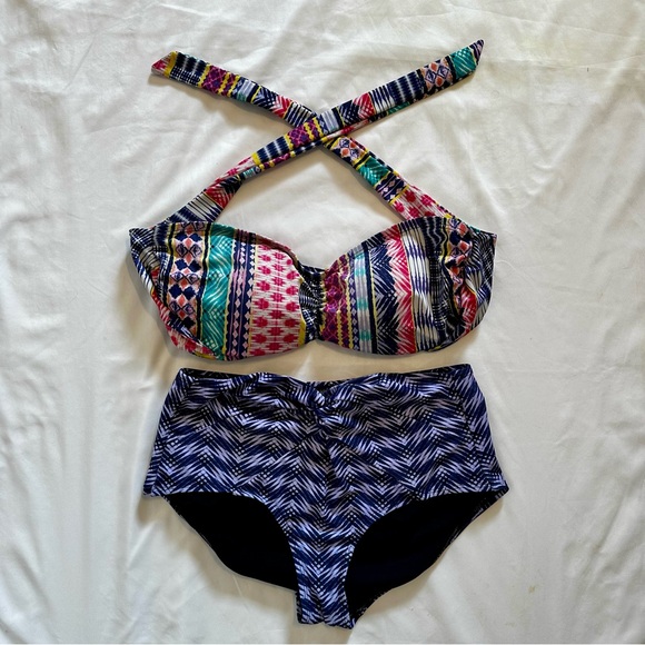Colorful Patterned Bikini Set - Picture 1 of 5